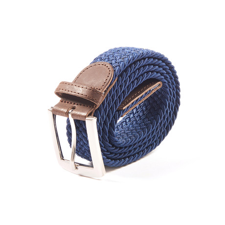 Elastic Braided Belt // 37" // Electric Blue