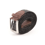 Elastic Braided Belt // 37" // Black + White