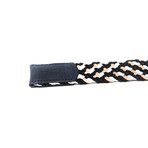 Elastic Braided Belt // 37" // Black + Beige + White