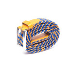 Elastic Braided Belt // 37" // Orange + Blue