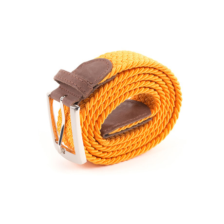 Elastic Braided Belt // 37" // Orange