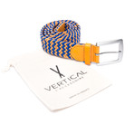 Elastic Braided Belt // 37" // Orange + Blue