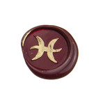 Ultimate Murano Glass Writing Set + Zodiac Seal // Pisces (Black // Red Wax + Gold Cream)