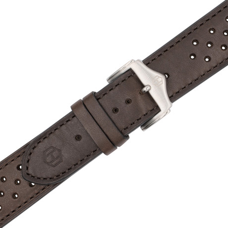 Hegid Pilote Rallye Leather Watch Strap // Chocolate