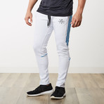 The One + Only Track Joggers // White + Blue (M)