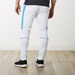 The One + Only Track Joggers // White + Blue (S)
