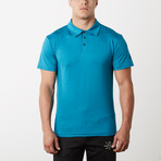 Courtside Dry Fit Fitness Tech Polo // Ocean Blue (L)