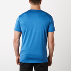 Spar Fitness Tech Short-Sleeve Henley // Blue (L)