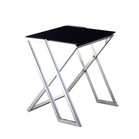 Soho Collection // Glass + Steel End Table