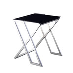 Soho Collection // Glass + Steel End Table