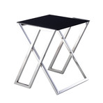 Soho Collection // Glass + Steel End Table