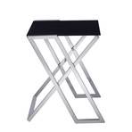 Soho Collection // Glass + Steel End Table