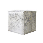 Sahara Collection // Cowhide Ottoman // Silver