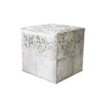 Sahara Collection // Cowhide Ottoman // Silver