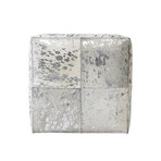 Sahara Collection // Cowhide Ottoman // Silver