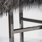 Mercer Collection // Mongolian Lamb Fur Ottoman // Gray