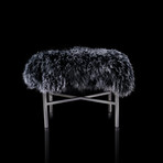 Mercer Collection // Mongolian Lamb Fur Ottoman // Gray