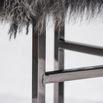 Mercer Collection // Mongolian Lamb Fur Ottoman // Gray