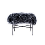 Mercer Collection // Mongolian Lamb Fur Ottoman // Gray