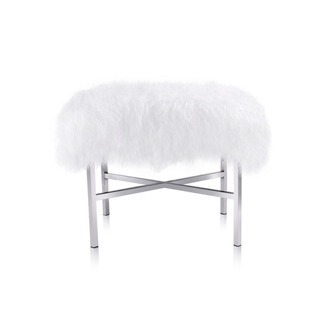 Mercer Collection // Mongolian Lamb Fur Ottoman