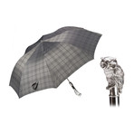Silver Owl Folding Umbrella // Gray