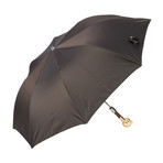 Folding Umbrella + Gold Horse Handle // Brown