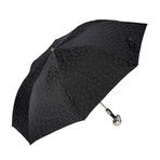 Silver Skull Folding Umbrella // Black