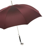 Long Umbrella + Silver Bulldog Handle // Burgundy