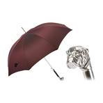Long Umbrella + Silver Bulldog Handle // Burgundy