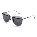 Women's Aviator Sunglasses // Black + Gray