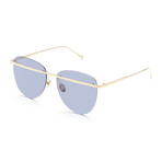 Women's Aviator Sunglasses // Gold + Transparent Purple