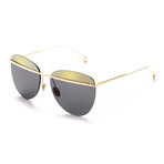 Women's Aviator Sunglasses // Gold + Gold + Black