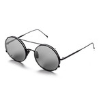 Unisex Round Sunglasses // Matte Black + Gray