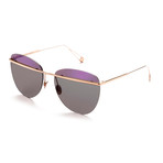 Women's Aviator Sunglasses // Rose Gold + Purple + Black