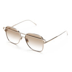Women's Square Sunglasses // White Gold + Brown