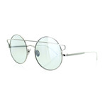 Women's Round Sunglasses // Silver + Green