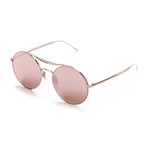 Unisex Round V1 Sunglasses // Rose Gold + Pink
