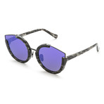 Women's Cat-Eye Sunglasses // Black Glitter + Purple