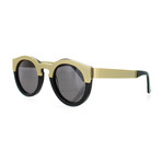 Women's Round Sunglasses // Yellow Gold + Black + Black