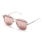 Women's Square Sunglasses // Rose Gold + Pink