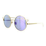 Women's Round Sunglasses // Yellow Gold + Purple