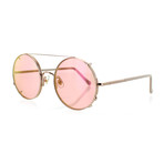 Unisex Round V3 Sunglasses // Rose Gold + Pink