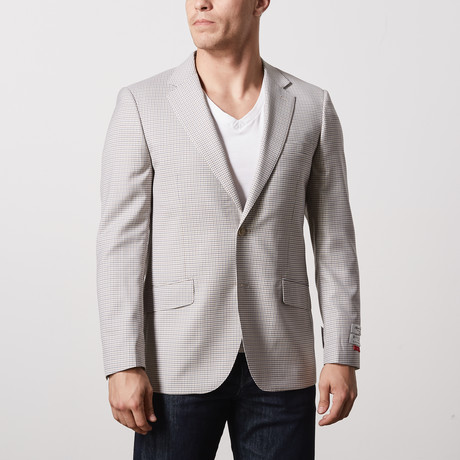 Slim Fit Sport Jacket // White + Grey (US: 38R)