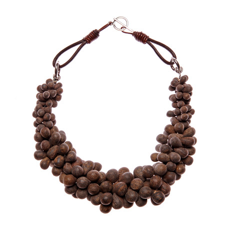 Natural Stone Necklace // Brown