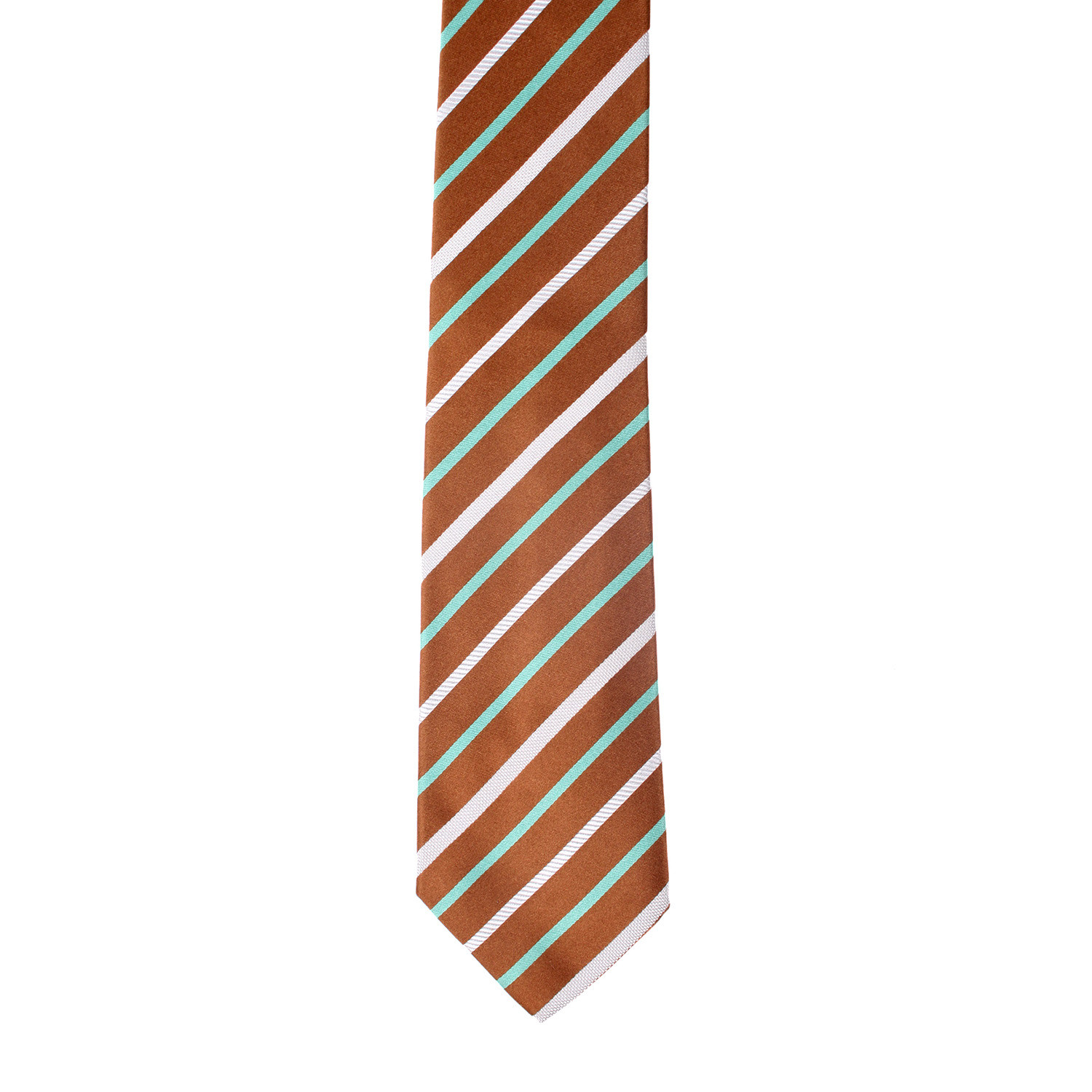 Isaia // Striped Tie V1 // Brown + Multicolor - Silk Silhouettes