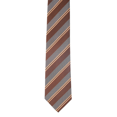 Isaia // Striped Tie V2 // Brown + Multicolor