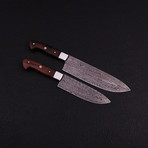 Damascus Chef Knife Set // 2 Piece Set