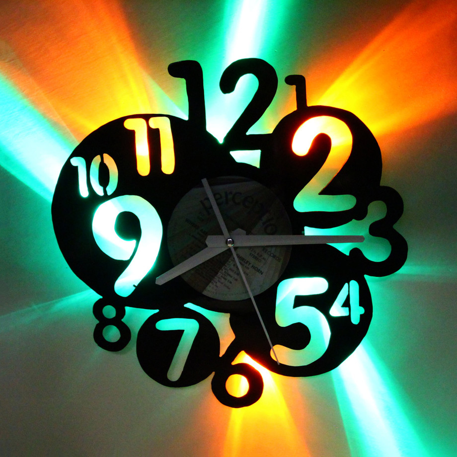 Vinyl Record Lights - LED Clocks Made From Vinyl Records - Touch of Modern