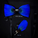 Feather Bow Tie V1 // Blue