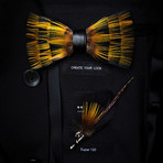 Feather Bow Tie // Yellow + Black